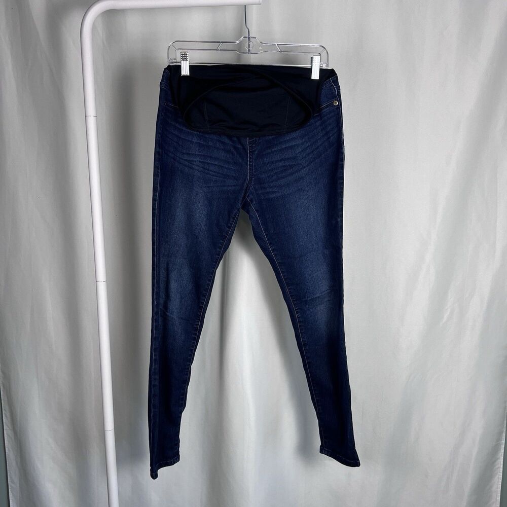 Ingrid & Isabel Dark Wash Maternity Over The Belly Skinny Jeans Size 6